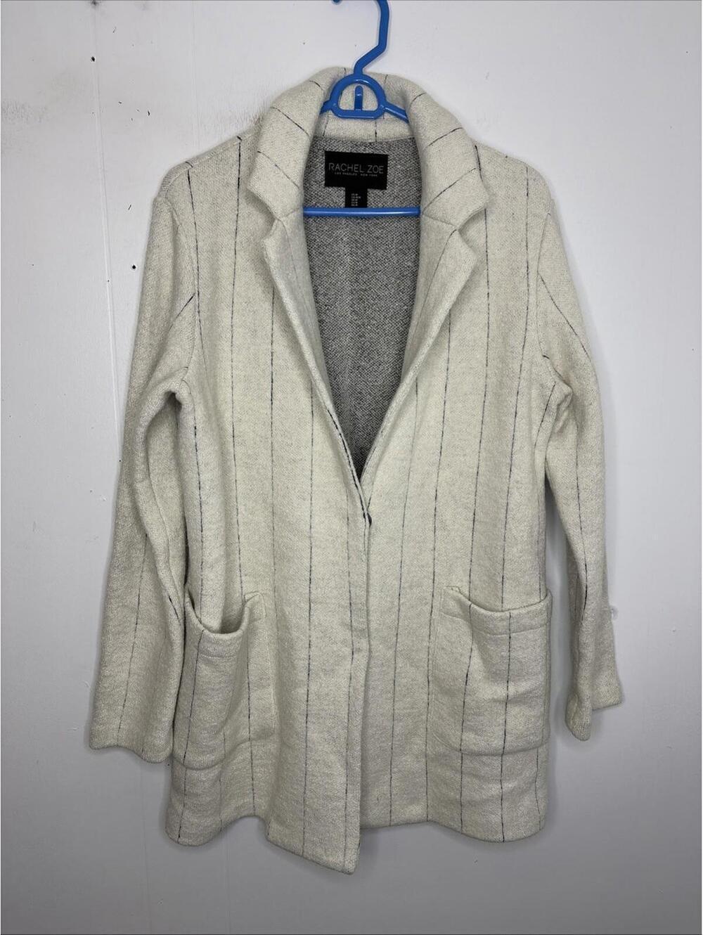 Rachel Zoe Jacket Womens Medium One Button Longline Career Wool Blend Heavy